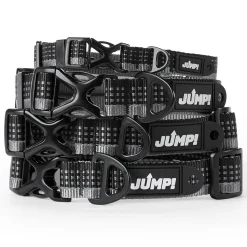 Discover Dog Reflective Adjustable Black & Grey Dog Collar