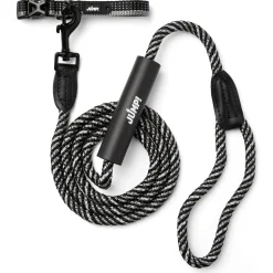 Discover Dog Reflective Adjustable Black & Grey Dog Collar