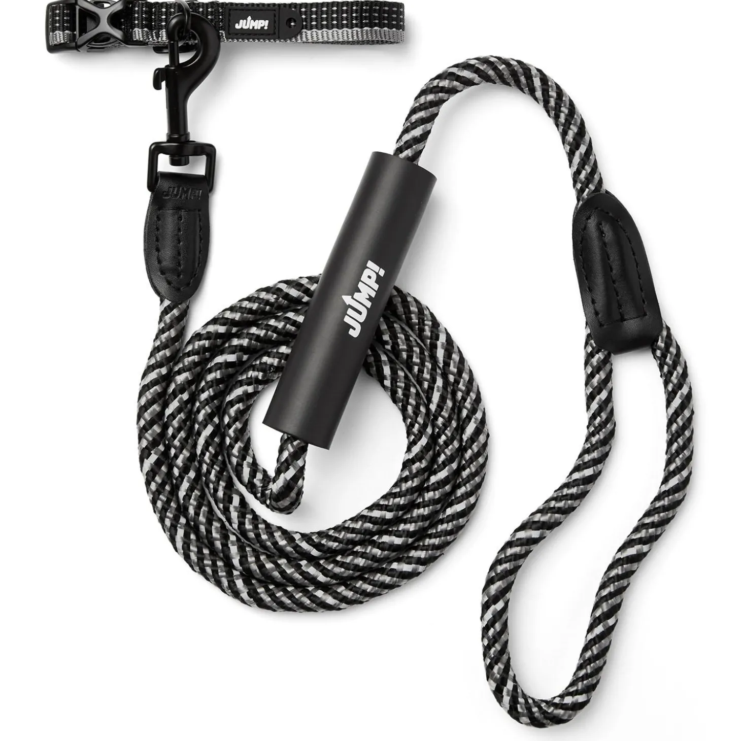 Discover Dog Reflective Adjustable Black & Grey Dog Collar