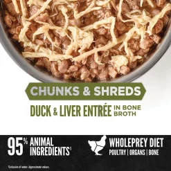 Duck & Liver Entree Chunks & Shreds Adult Cat Food