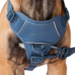 Dusty Blue Reflective Cushion Neoprene Padded Dog Harness