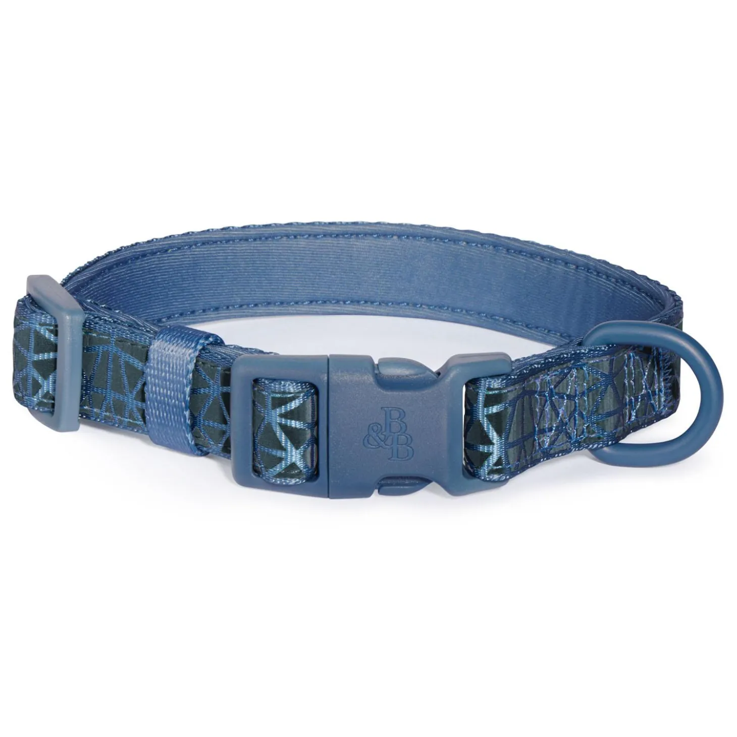 Dusty Blue Reflective Cushion Neoprene Padded Dog Collar