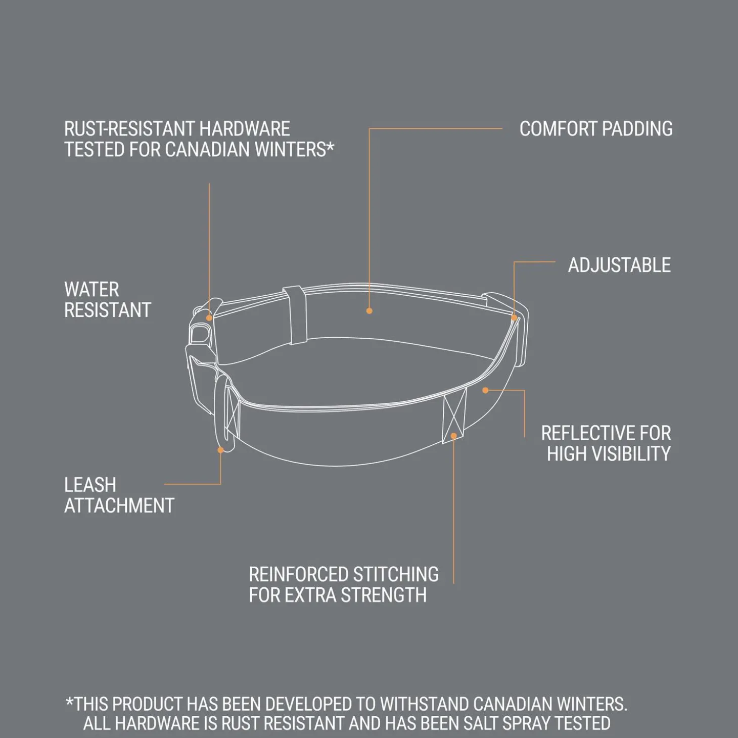 Dusty Blue Reflective Cushion Neoprene Padded Dog Collar