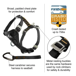 Enhanced Strength Tru-Fit Smart Black Dog Harness