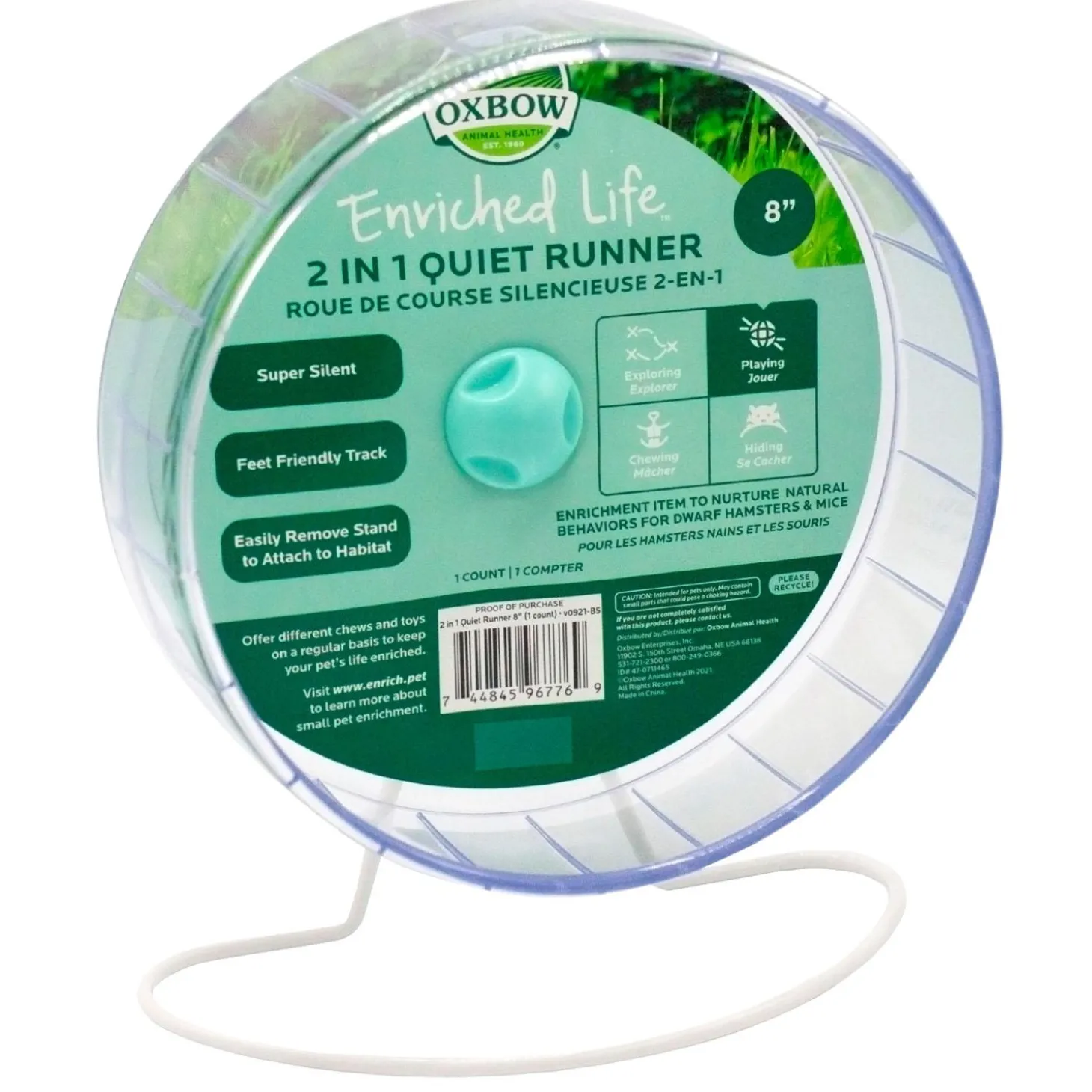 Enriched Life 2 in 1 Quiet Runner Small Animal Exercise Wheel