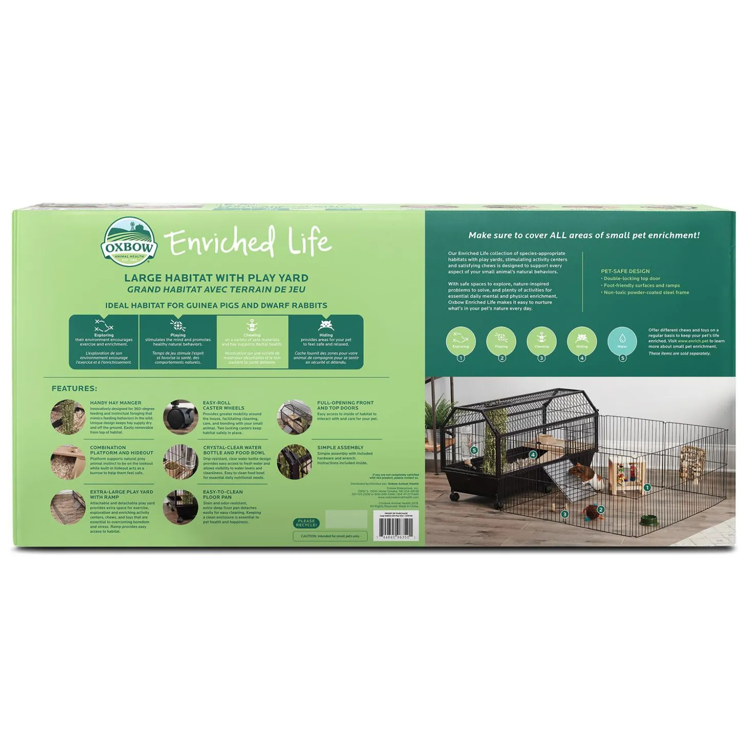 Enriched Life Rabbit & Guinea Pig Habitat with Play Yard