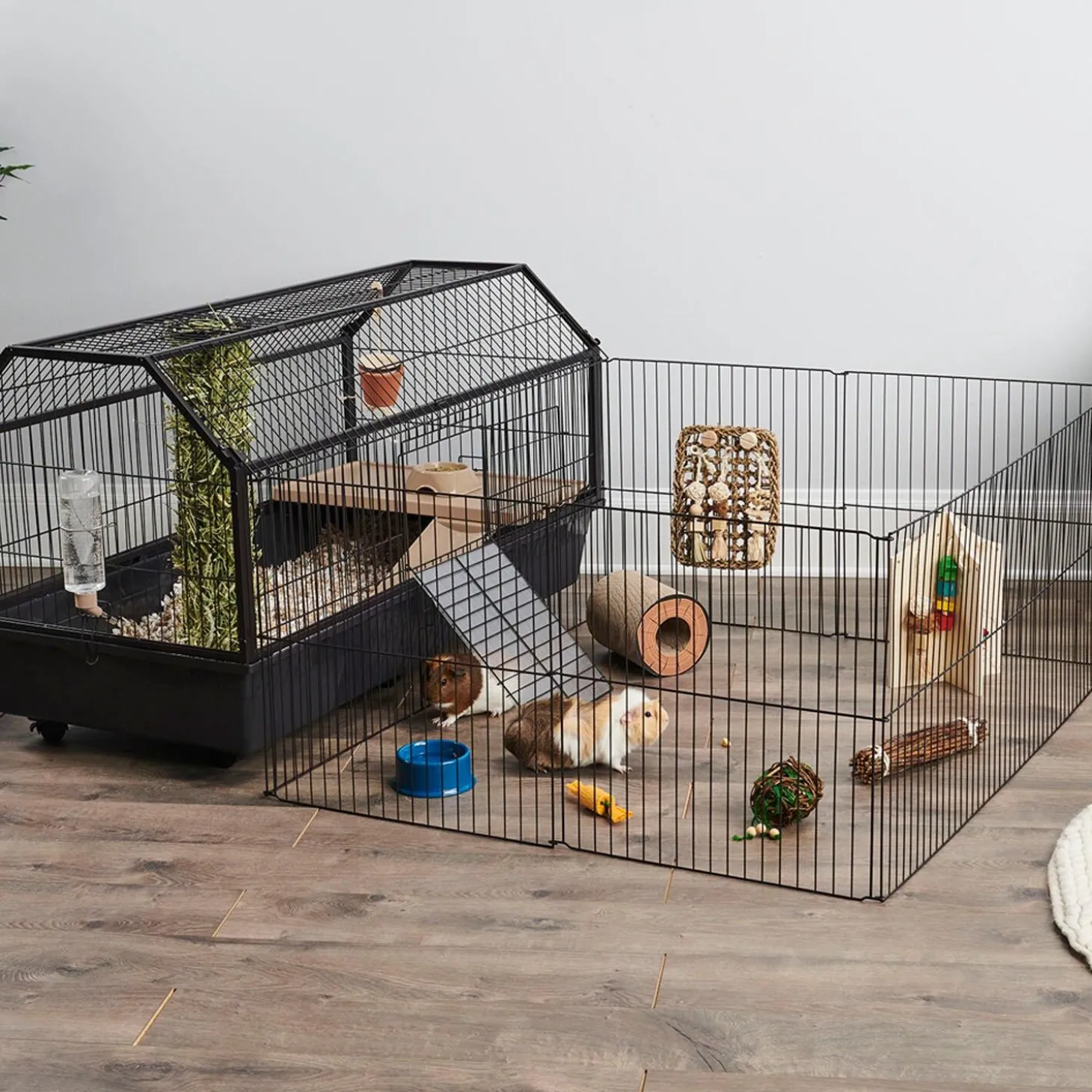 Enriched Life Rabbit & Guinea Pig Habitat with Play Yard
