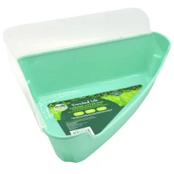 Enriched Life Small Animal Corner Litter Pan & Removeable Shield