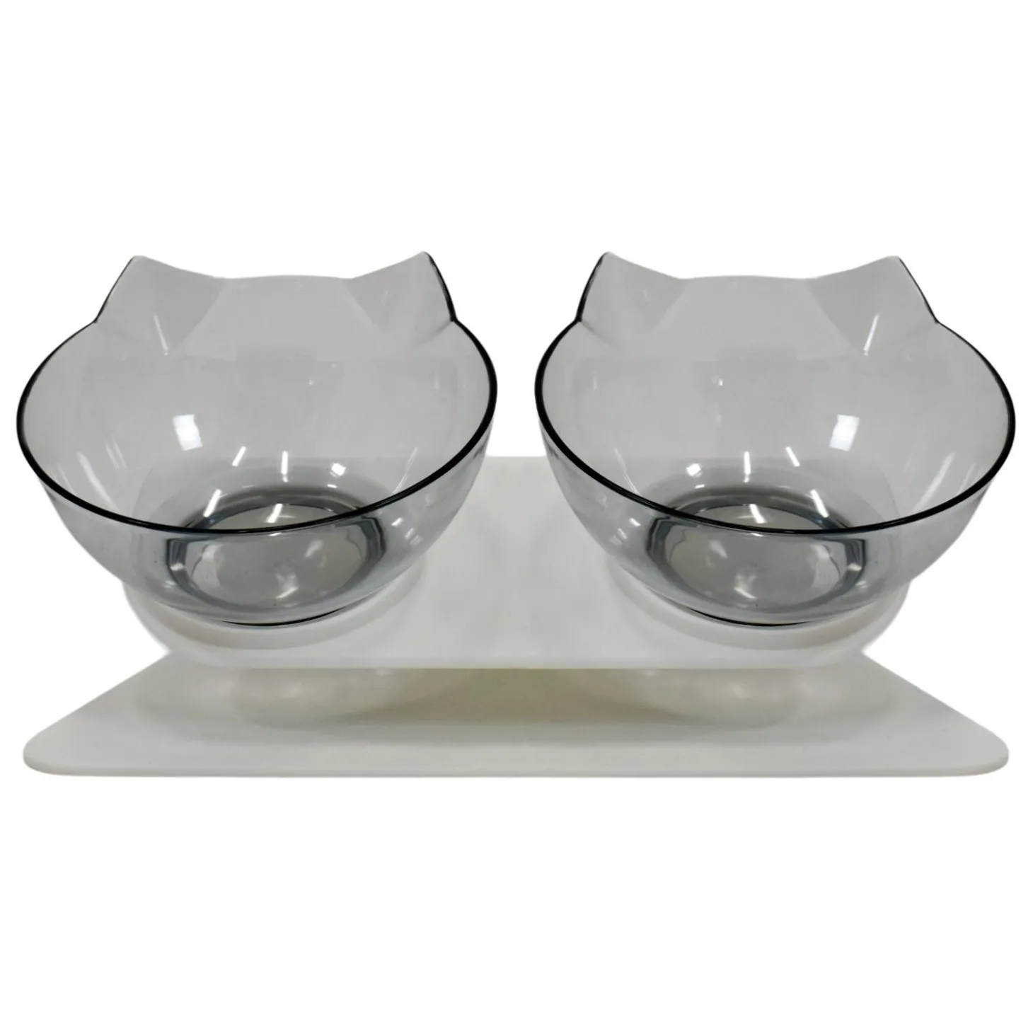 Ergonomic Double Bowl Cat Feeder