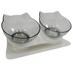 Ergonomic Double Bowl Cat Feeder
