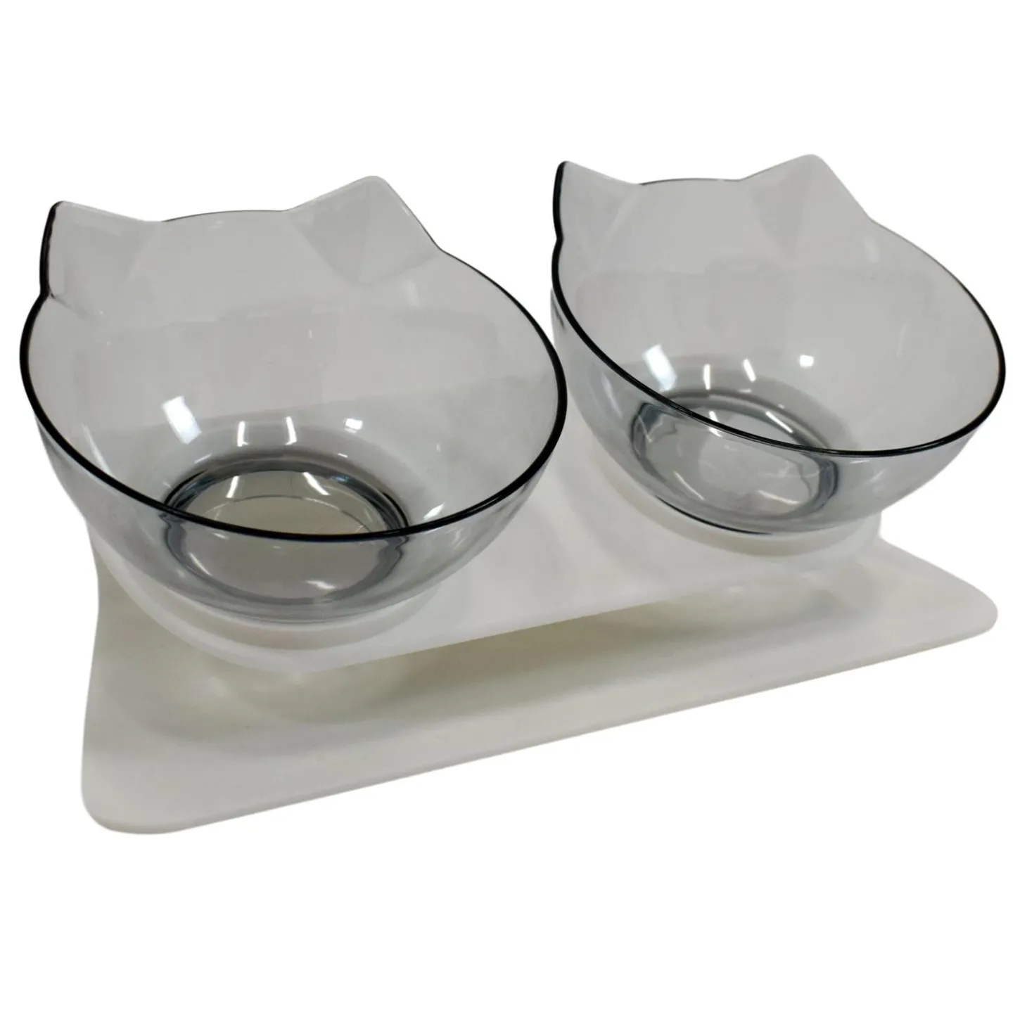 Ergonomic Double Bowl Cat Feeder