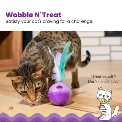 Feather Treat Stuffer Purple Cat Toy