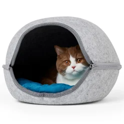 Felt Shell Chalet Grey Cat Bed