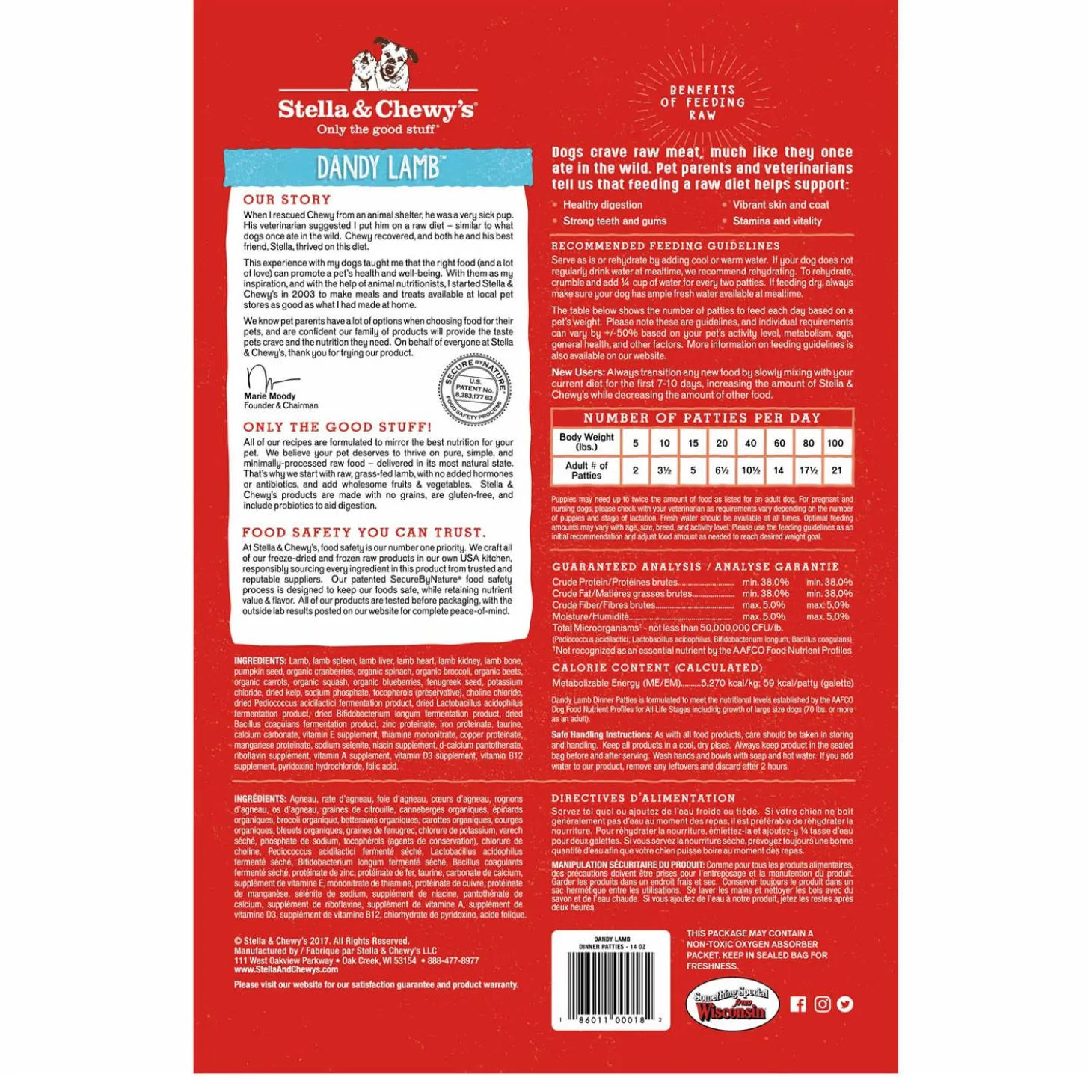 Freeze-Dried Dandy Lamb Dinner Patties Dog Food
