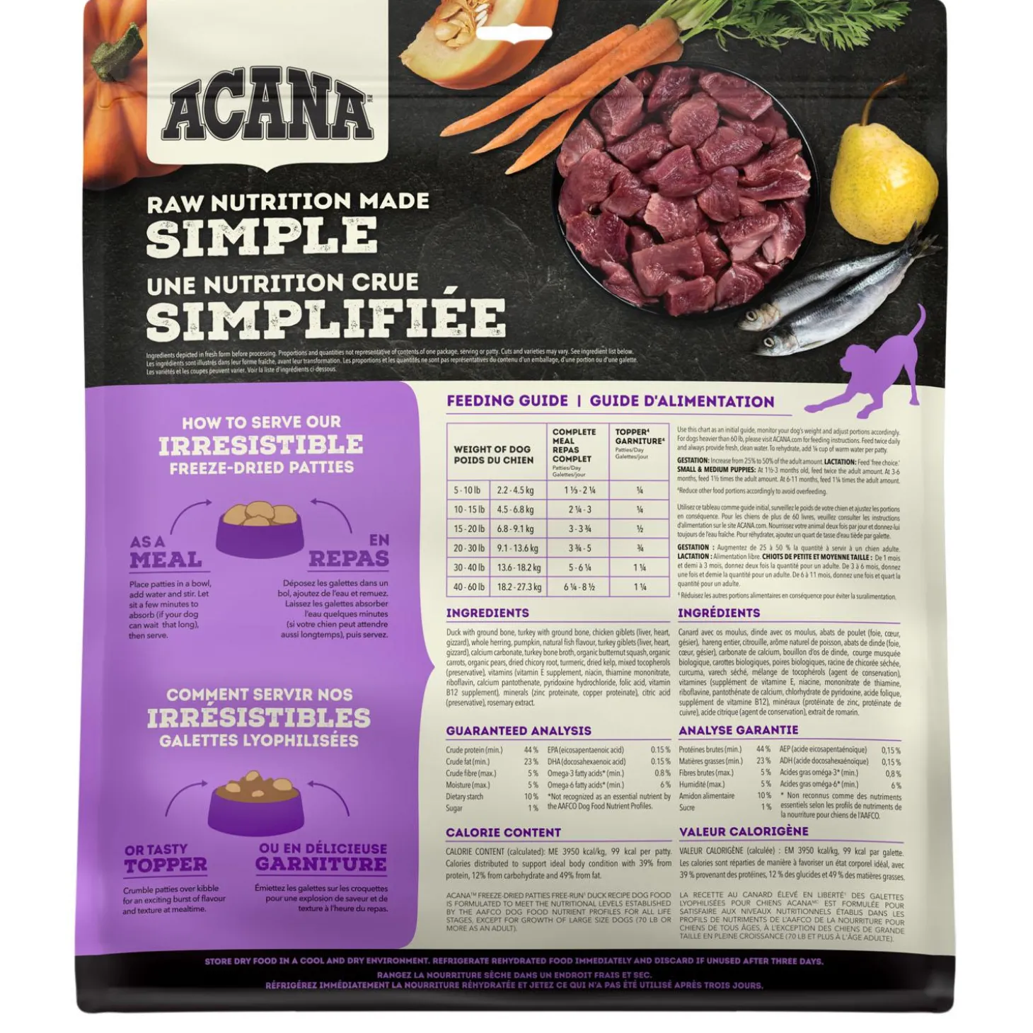 Freeze-Dried Patties Duck Recipe Dog Food