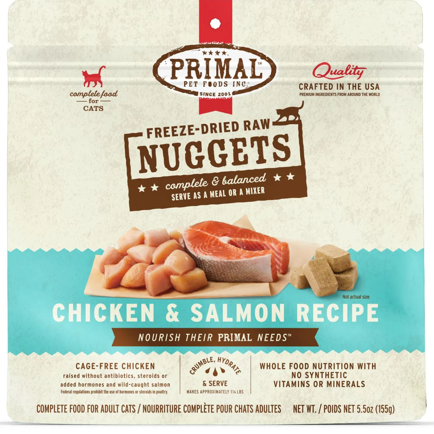 Freeze-Dried Raw Nuggets Chicken & Salmon Recipe Cat Food