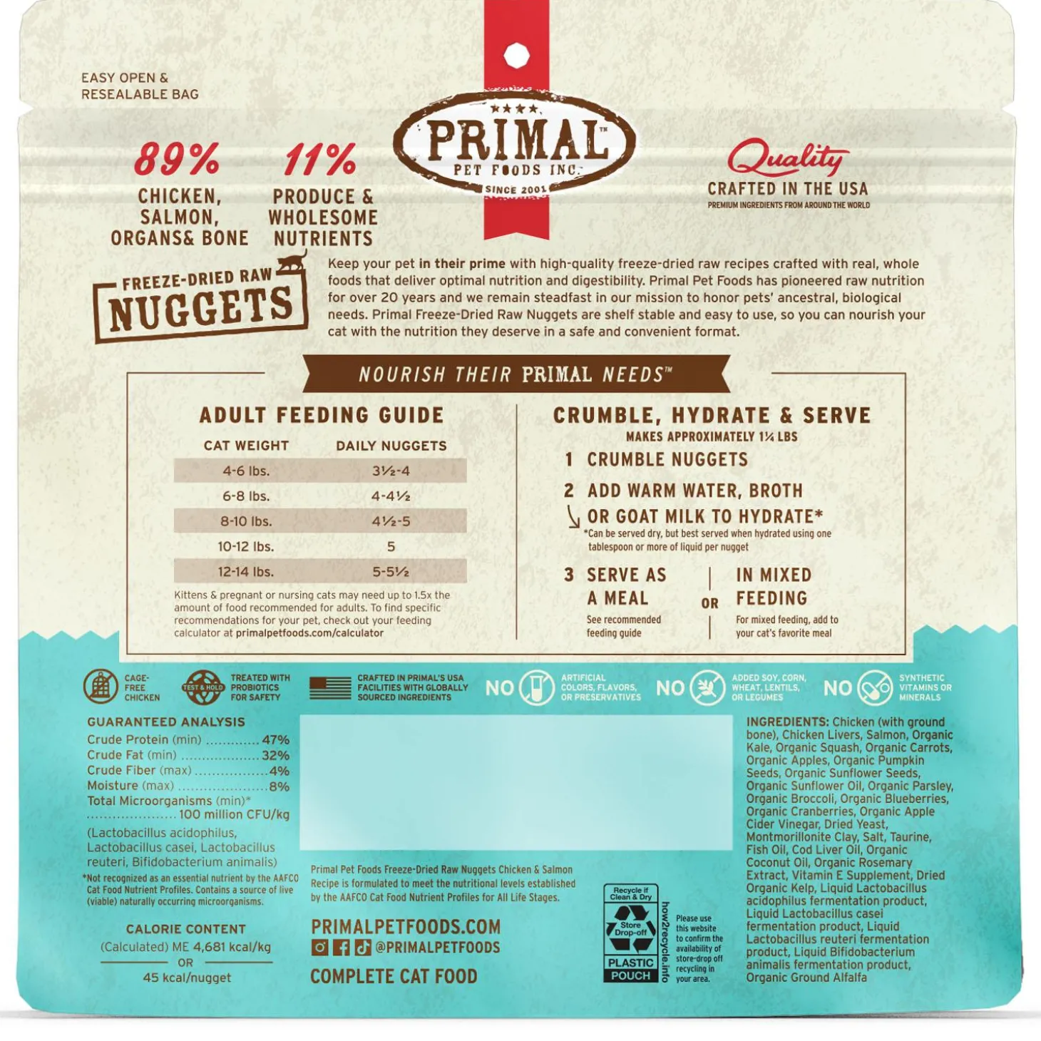 Freeze-Dried Raw Nuggets Chicken & Salmon Recipe Cat Food