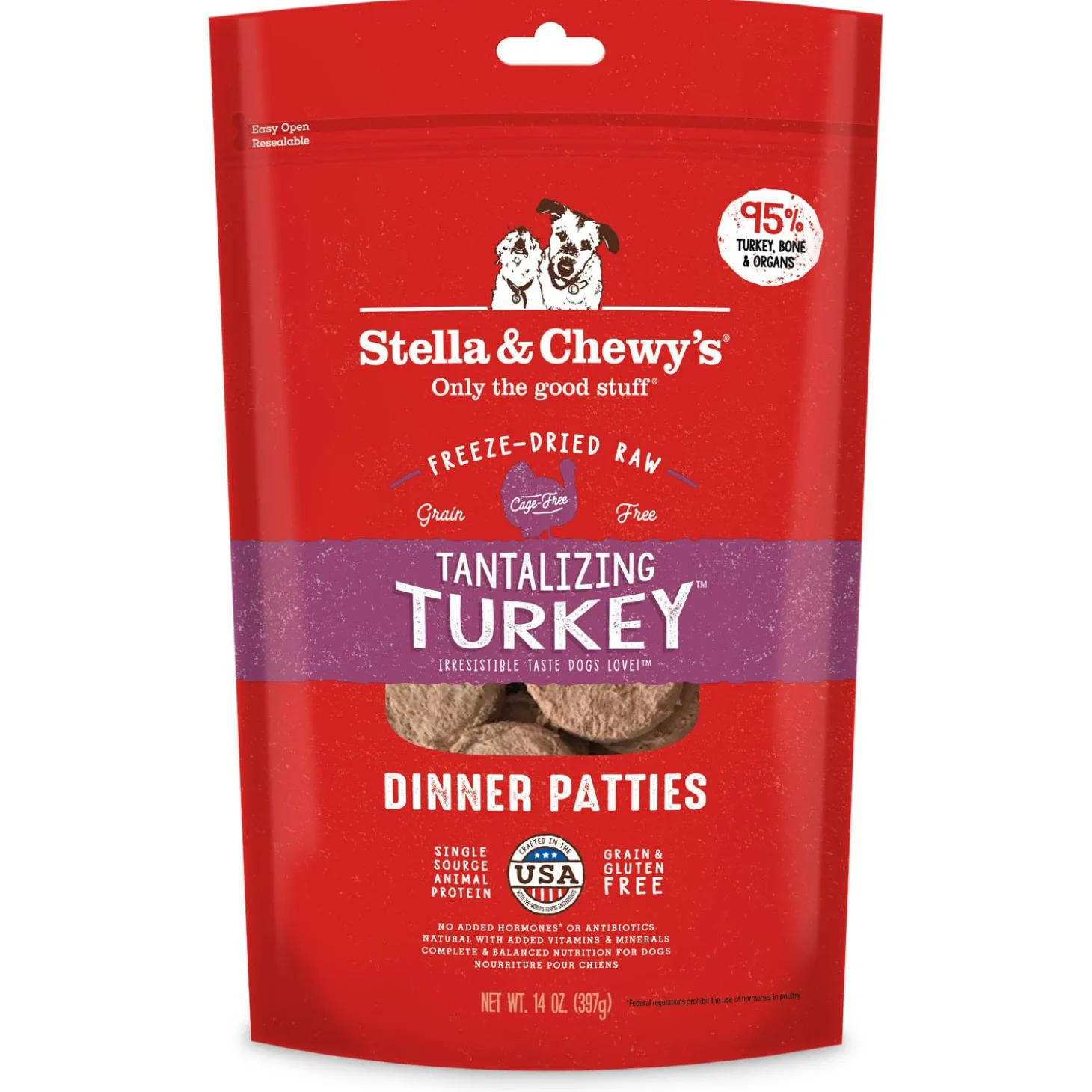 Freeze-Dried Raw Tantalizing Turkey Dinner Patties Dog Food