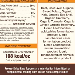 Freeze-Dried Raw Toppers Cupboard Cuts Beef Recipe Dog & Cat Food