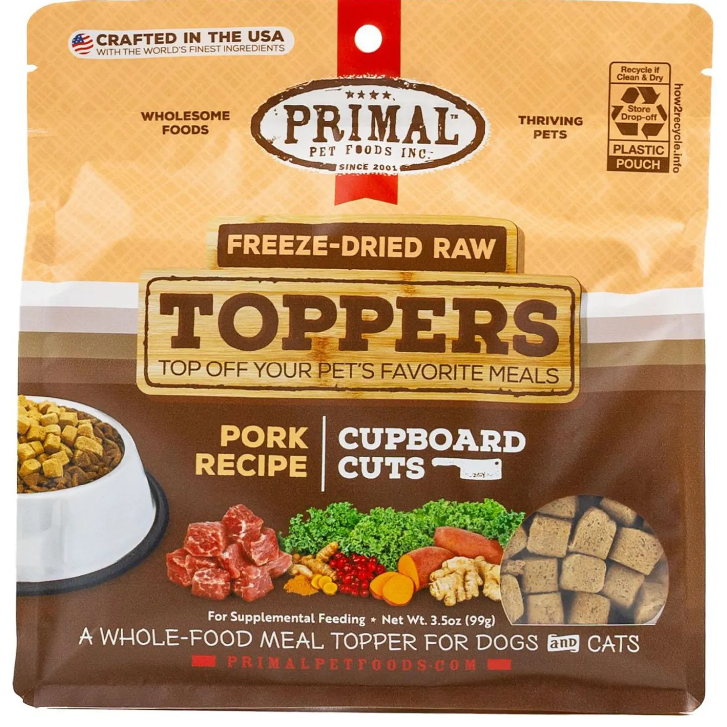 Freeze-Dried Raw Toppers Cupboard Cuts Pork Recipe Dog & Cat Food