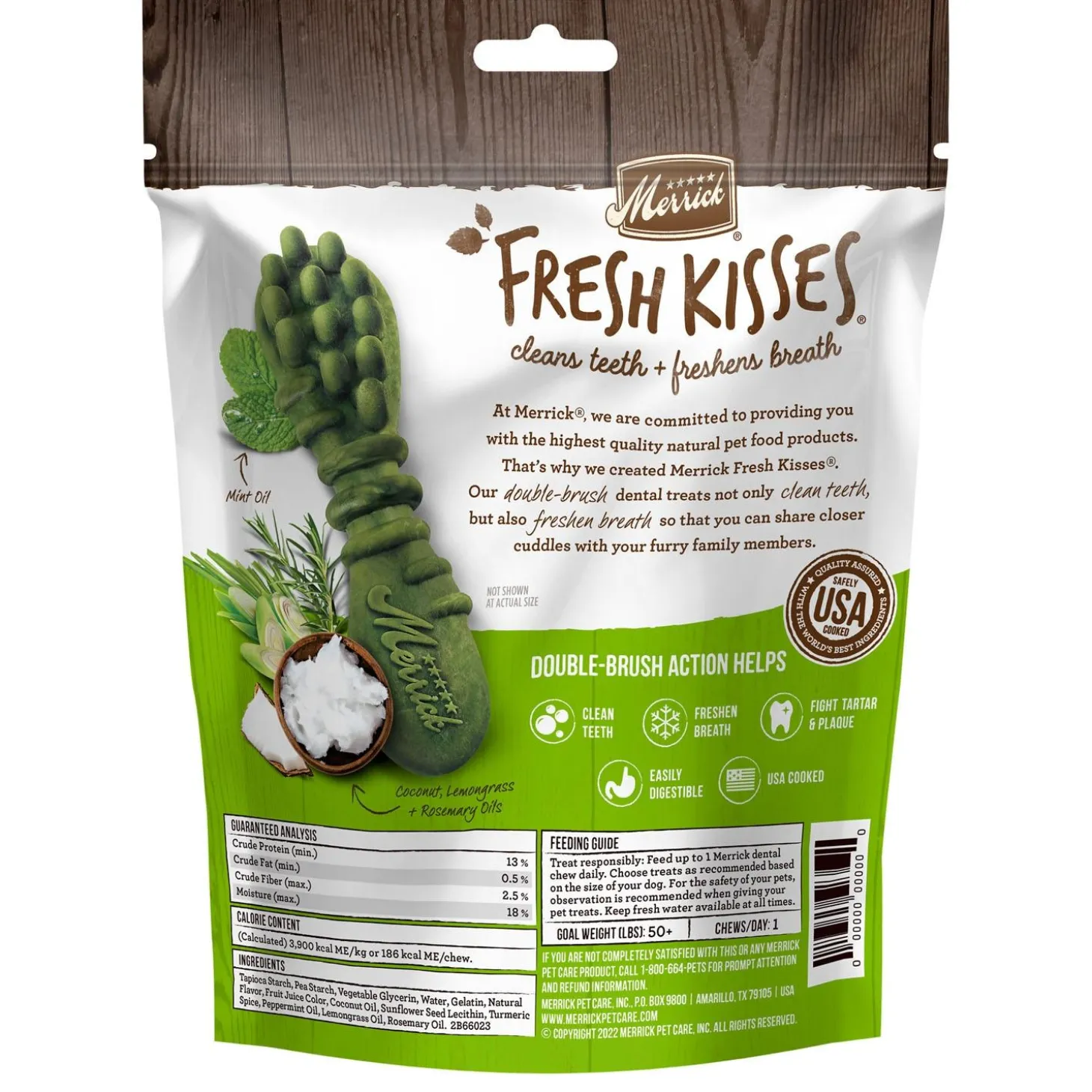 Fresh Kisses Double-Brush Coconut & Botanical Oils Large Breed Dog Treats
