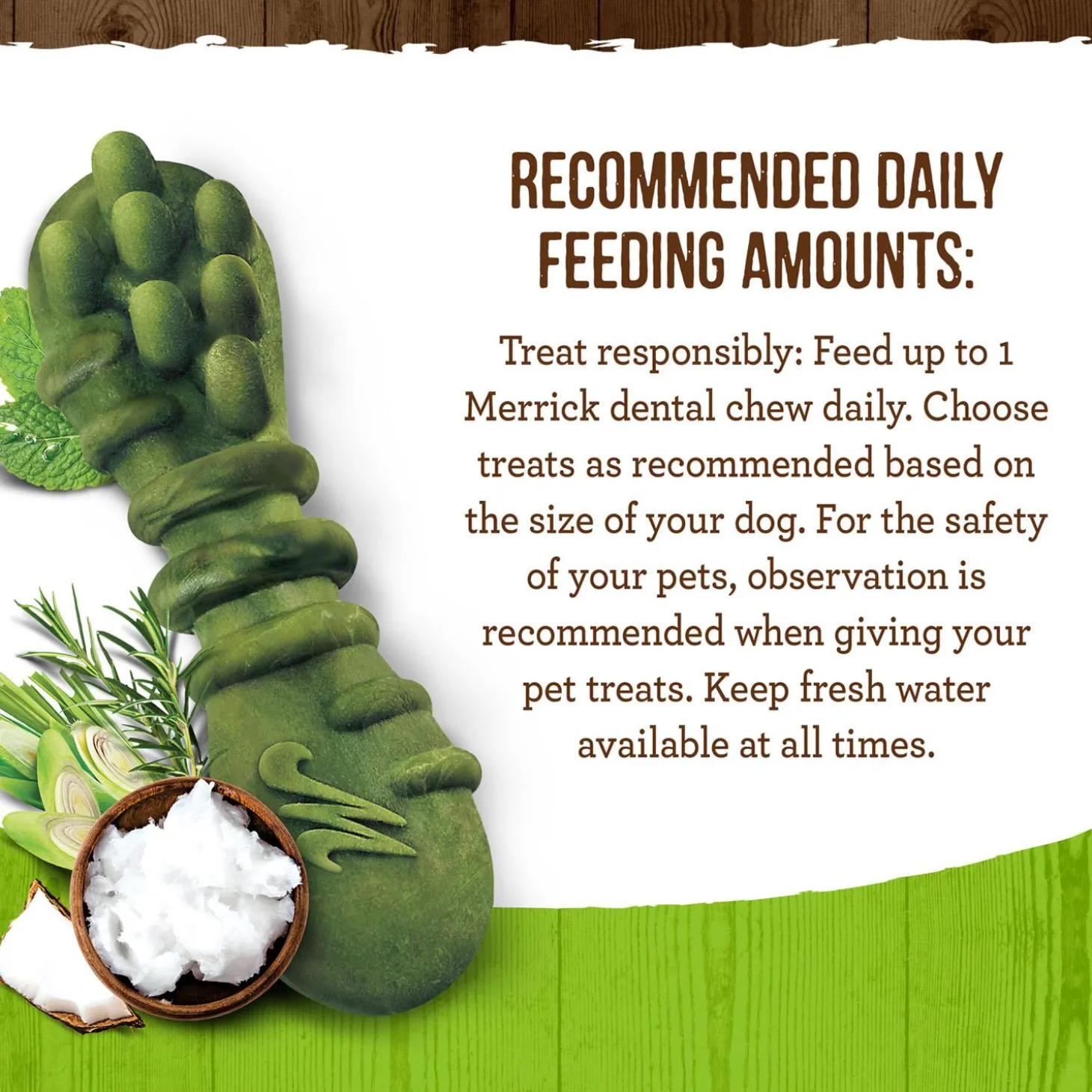 Fresh Kisses Double-Brush Coconut & Botanical Oils Large Breed Dog Treats