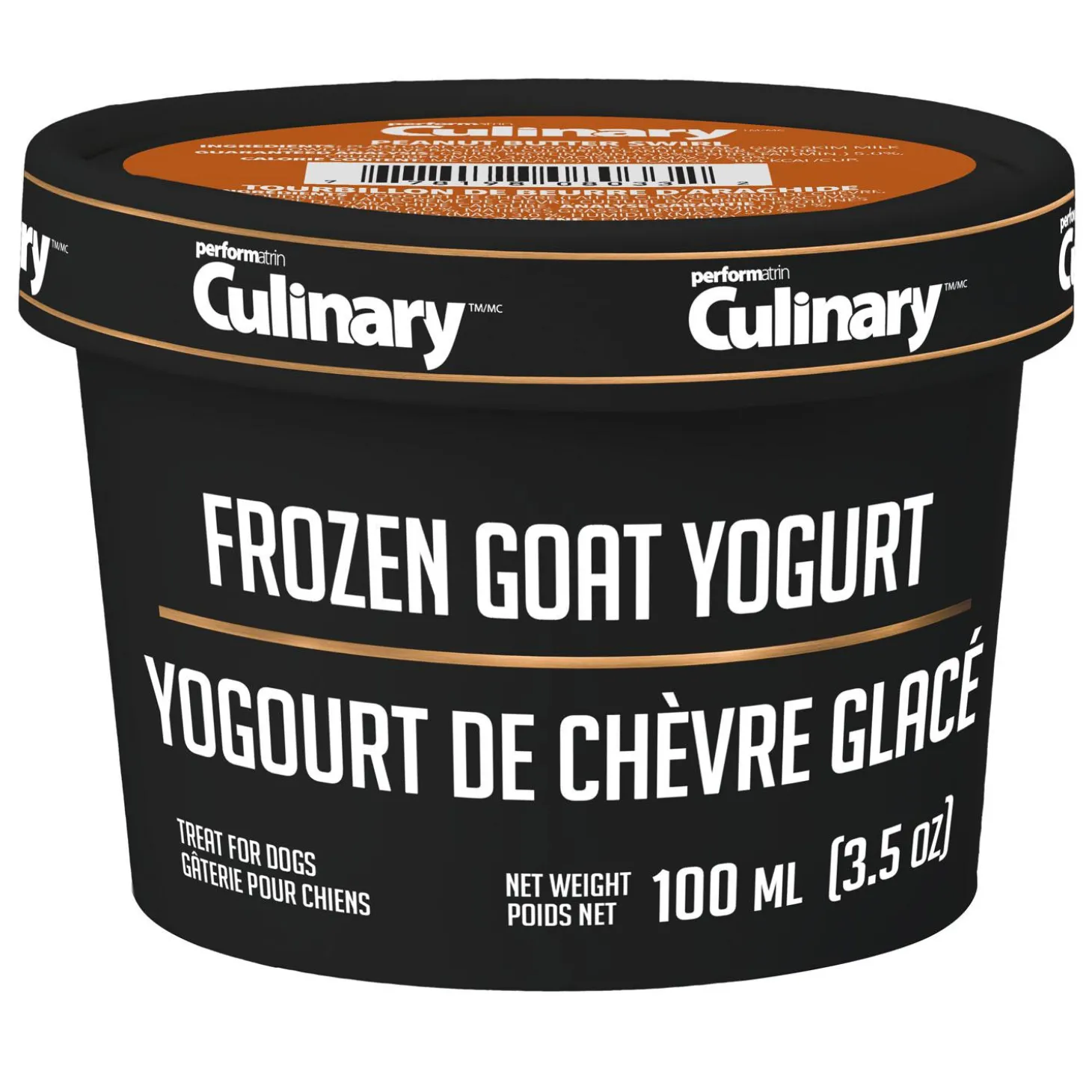 Frozen Goat Yogurt Peanut Butter Swirl Dog Treat