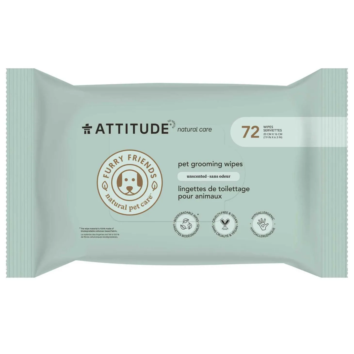 Furry Friends Deodorizing Unscented Pet Wipes