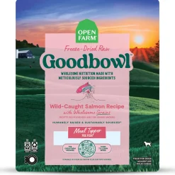 Goodbowl Freeze-Dried Raw Wild-Caught Salmon Recipe With Wholesome Grains Adult Dog Food Topper