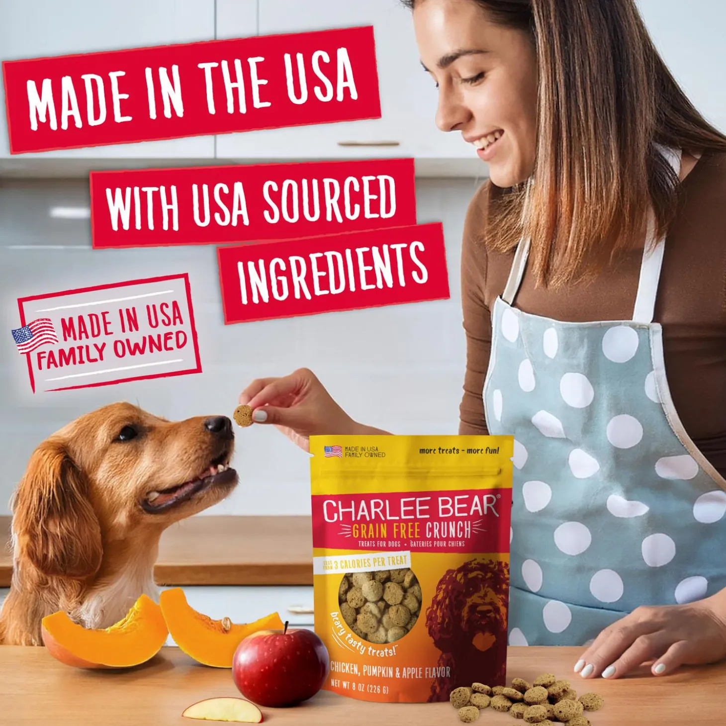 Grain Free Crunch Chicken, Pumpkin & Apple Flavour Dog Treats