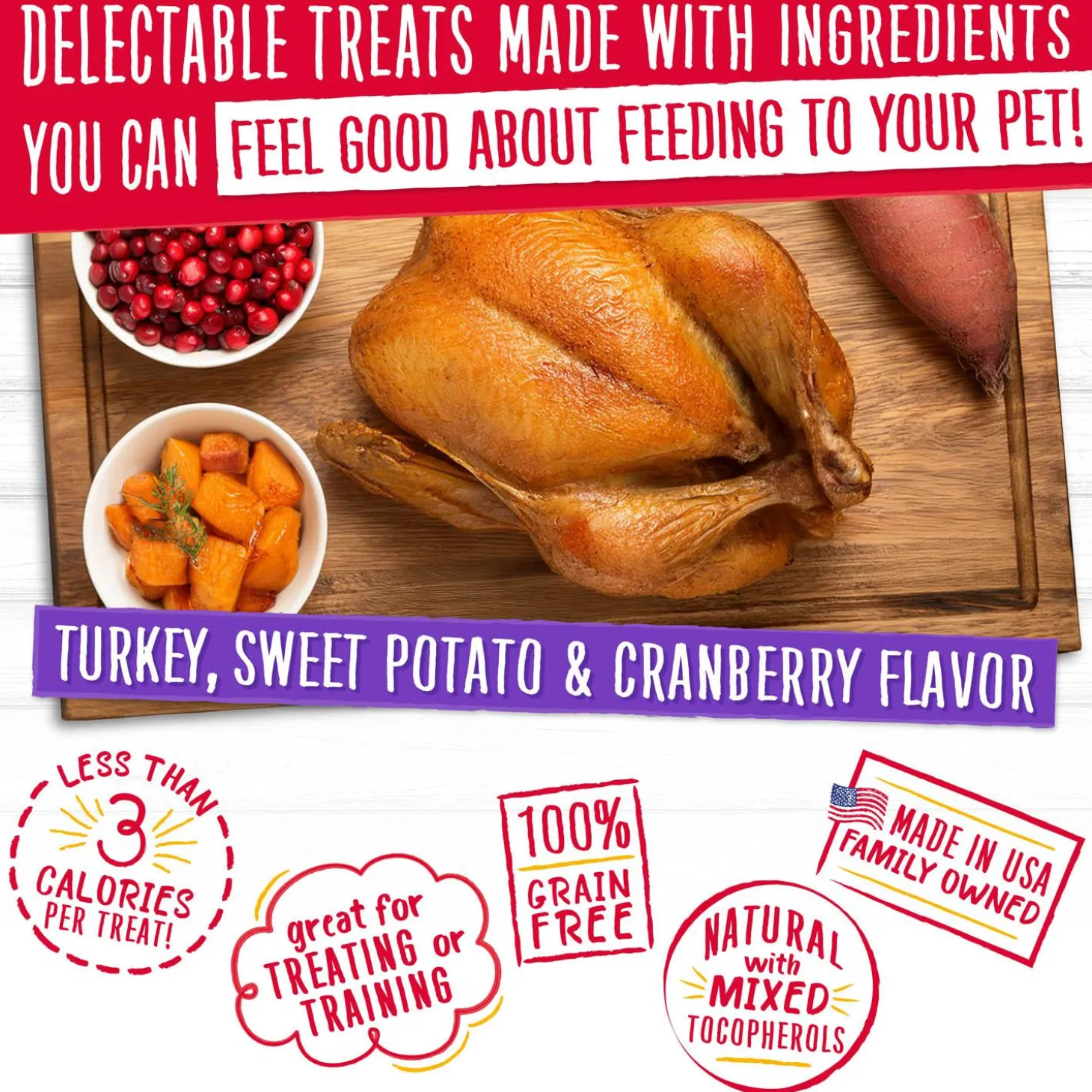 Grain Free Crunch Turkey, Sweet Potato & Cranberry Flavour Dog Treats