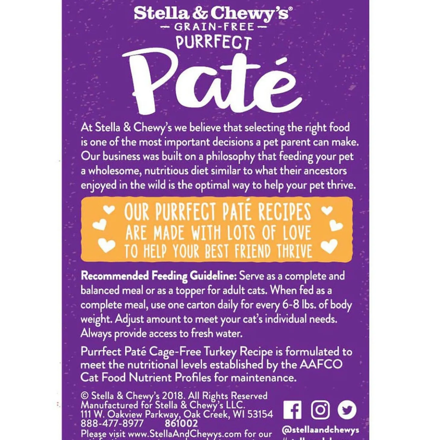 Grain-Free Purrfect Pate Cage-Free Turkey Recipe Cat Food