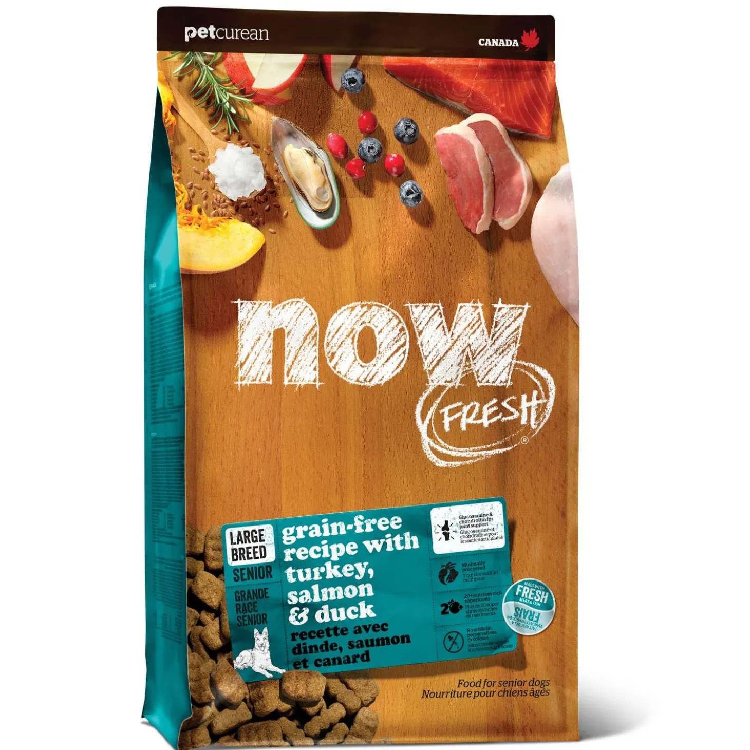 Grain-Free Turkey, Salmon & Duck Recipe Large Breed Senior Dog Food