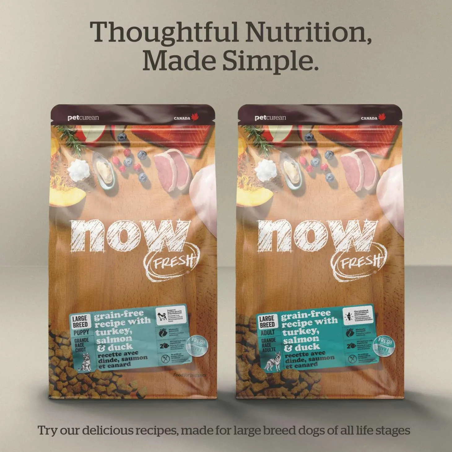 Grain-Free Turkey, Salmon & Duck Recipe Large Breed Senior Dog Food