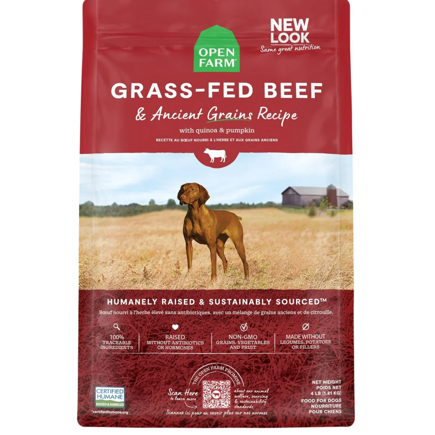 Grass-Fed Beef & Ancient Grains Recipe Dog Food