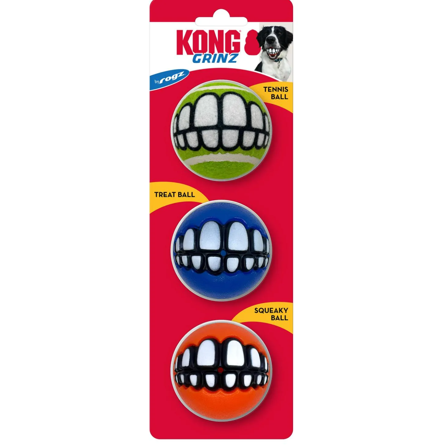 Grinz by Rogz Balls Medium Dog Toys