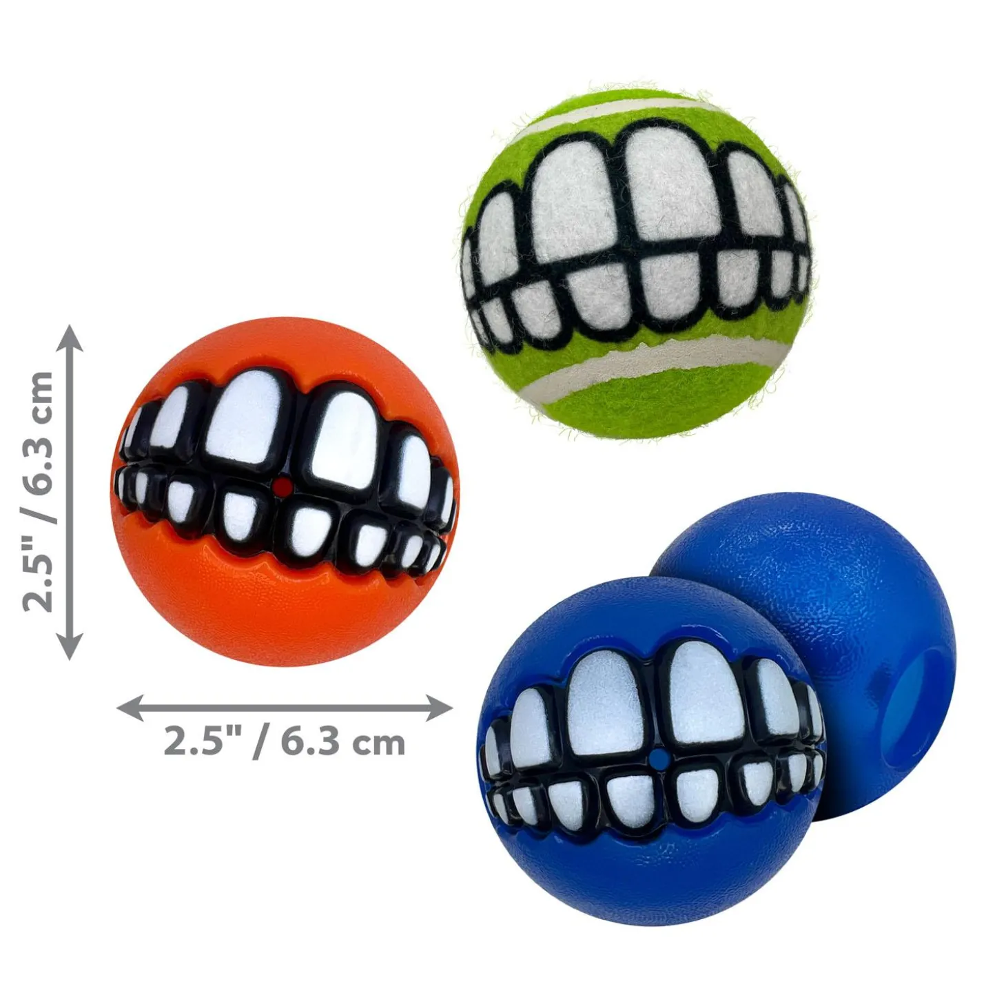 Grinz by Rogz Balls Medium Dog Toys