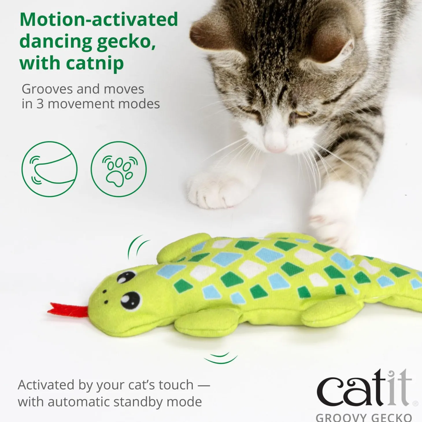 Groovy Gecko Green Cat Toy