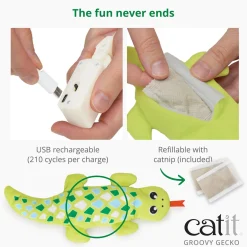 Groovy Gecko Green Cat Toy