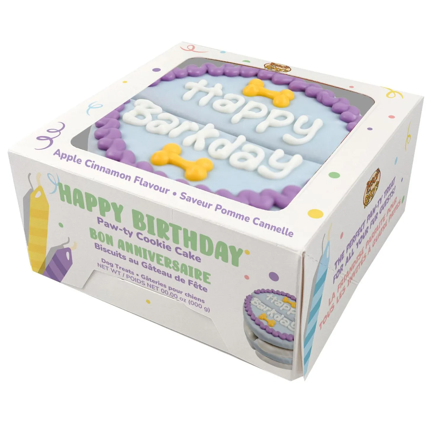 Happy Birthday Apple Cinnamon Flavour Blue Paw-ty Cookie Cake Dog Treat