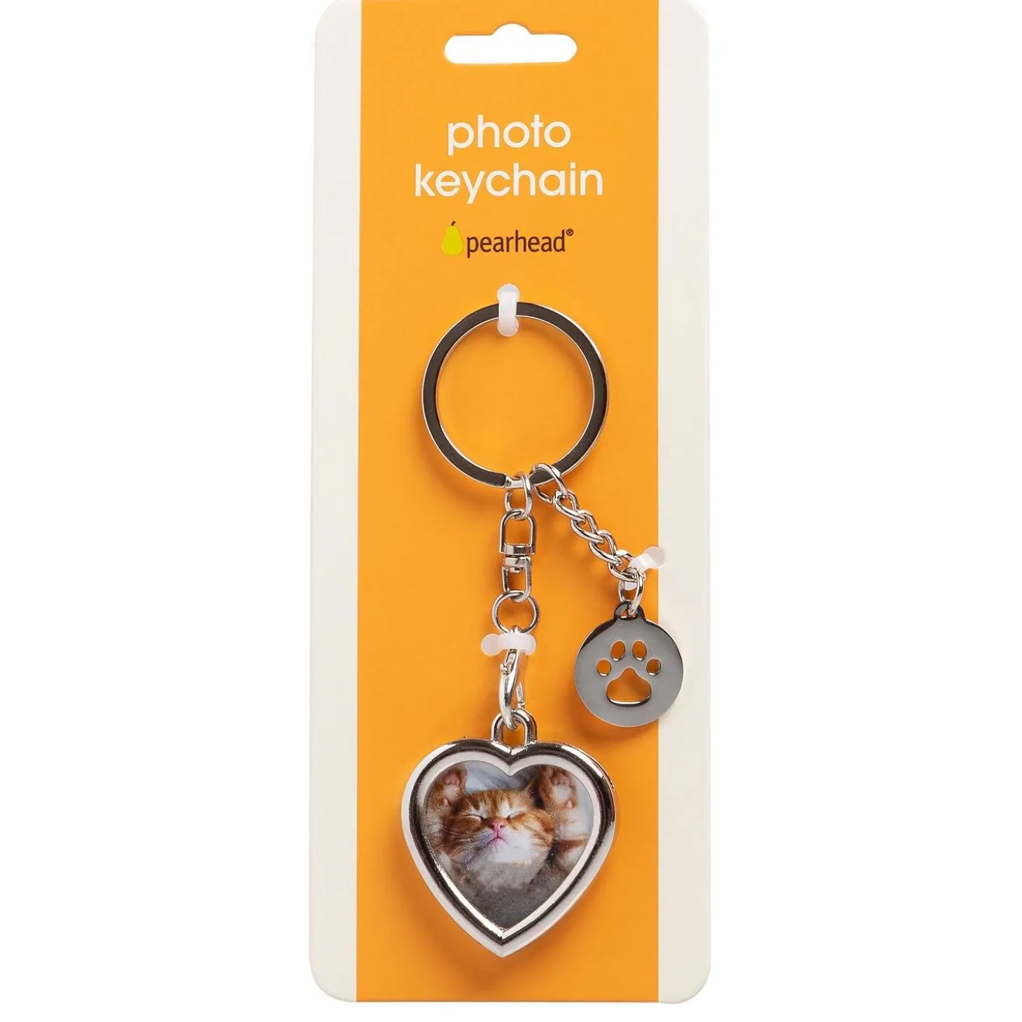 Heart with Paw Charm Keychain
