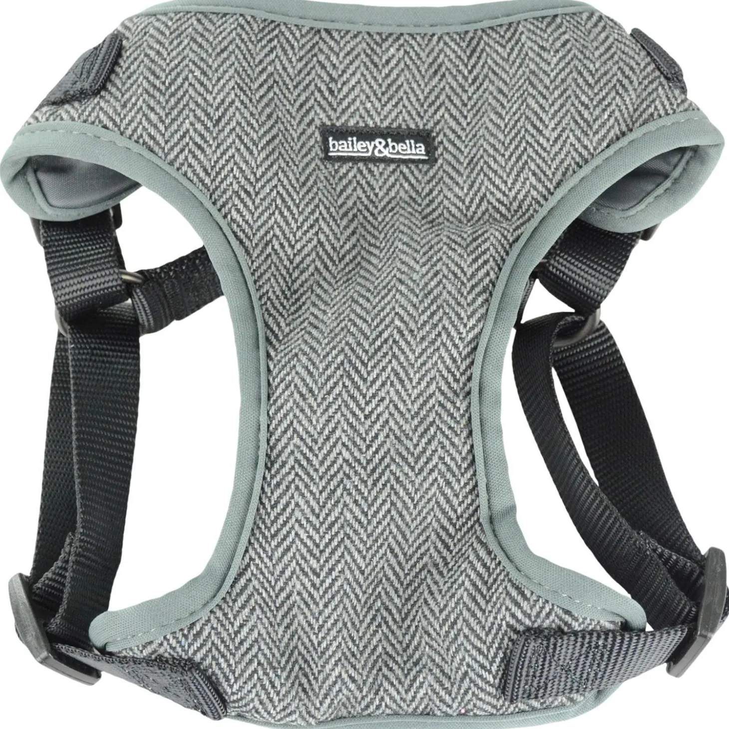 Herringbone Grey Dog Harness