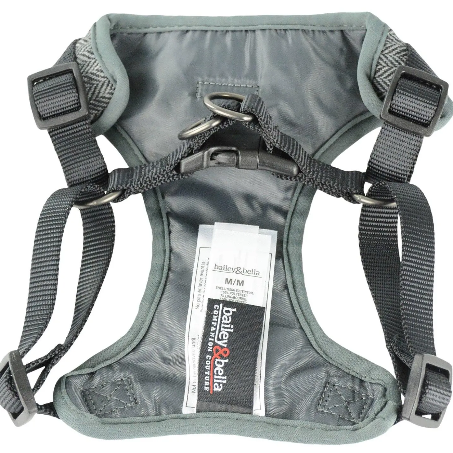 Herringbone Grey Dog Harness