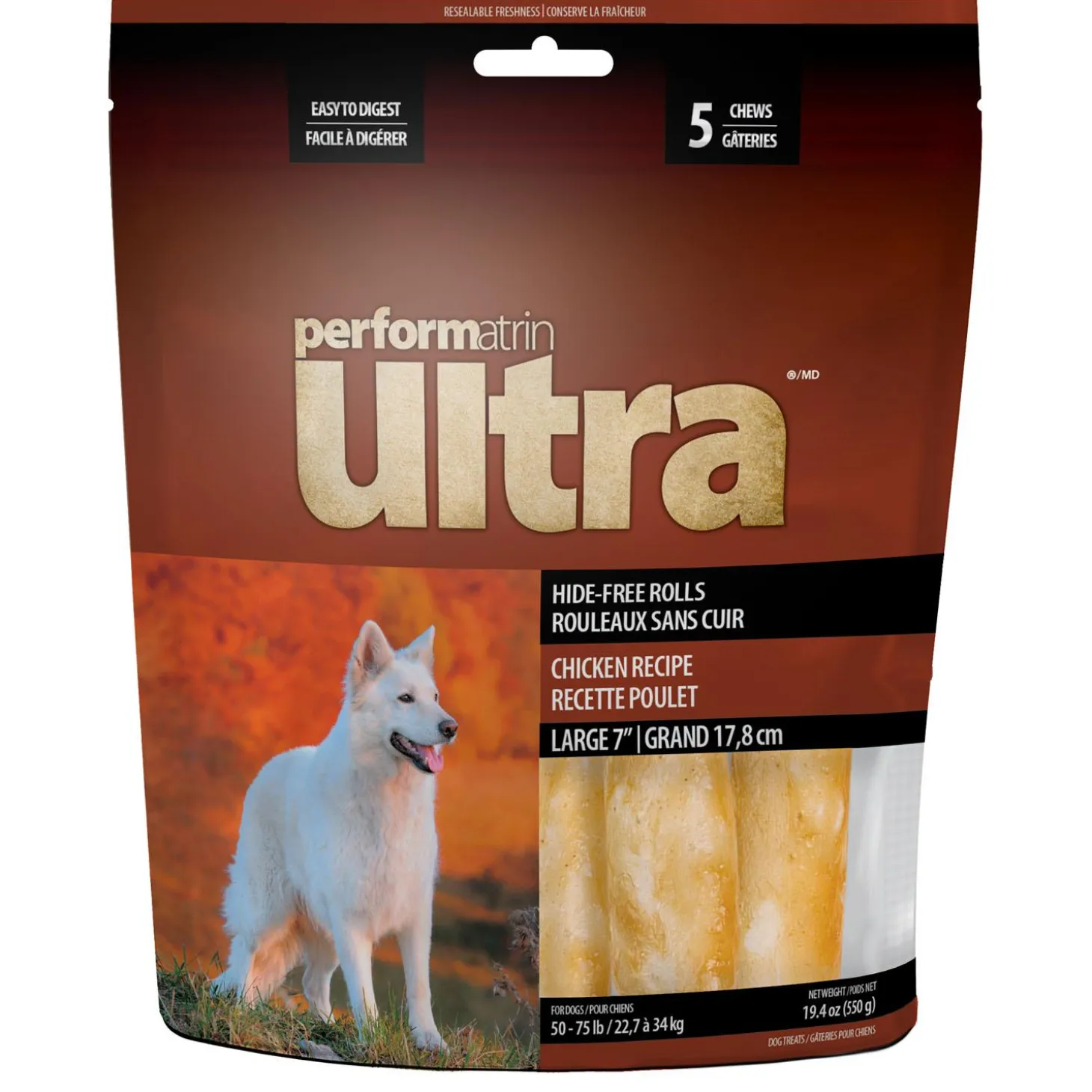 Hide-Free Rollz Chicken Recipe Large Dog Treats