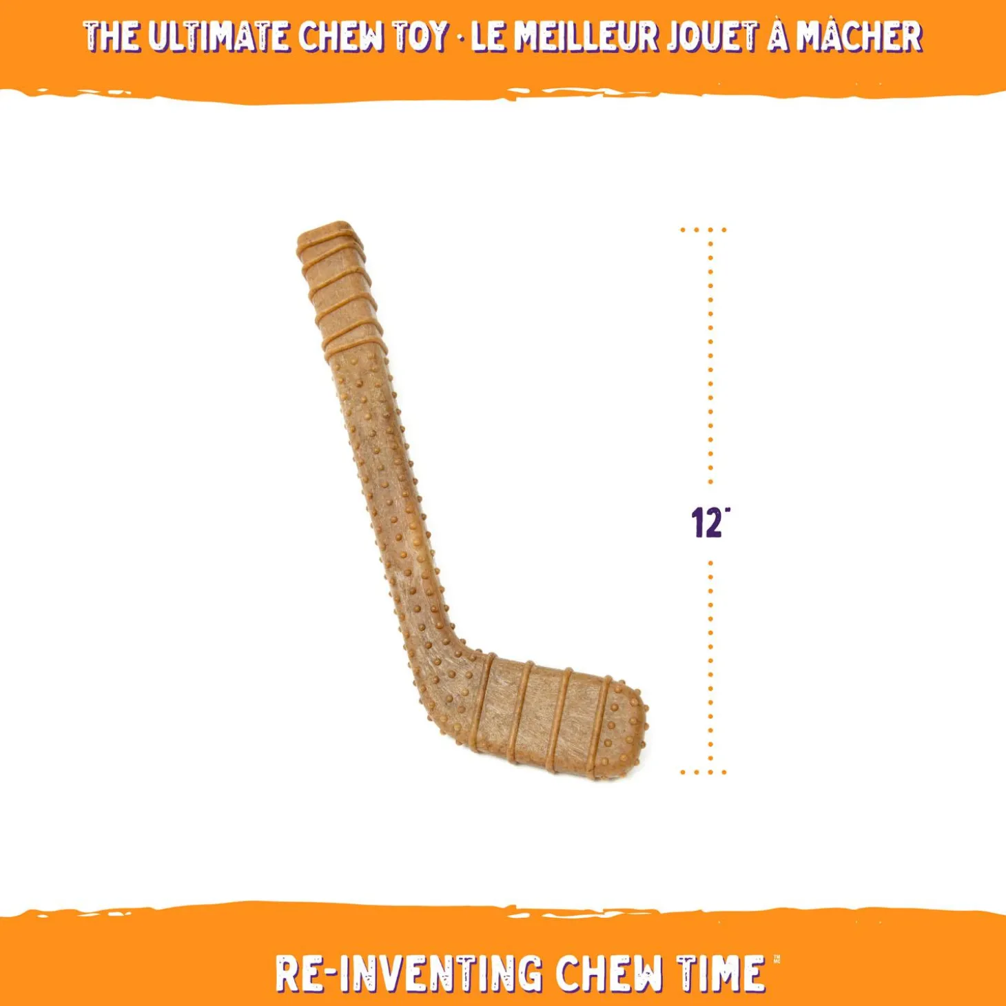 Hockey Stick Tough Chew Dog Toy