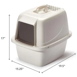 Hooded Beige Litter Box