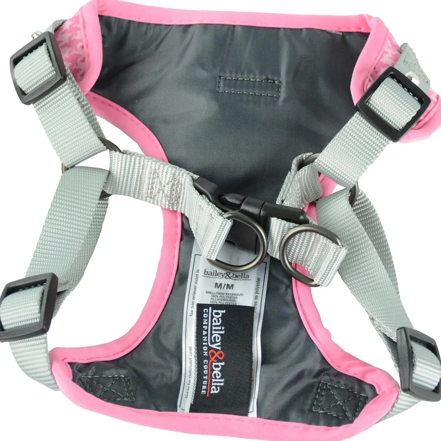 Houndstooth Pink Dog Harness