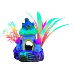 iGlo Fluorescent Mushroom House with Plants Ornament