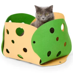 2-in-1 Felt Cat Tunnel & Basket