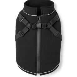 2-in-1 Harness Black Puffer Vest